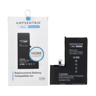   AmpSentrix Basic akkumulátor iPhone 14 Pro készülékhez (emelt kapacitás 3480 mAh)