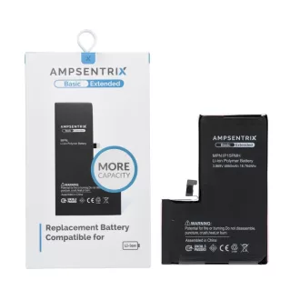   AmpSentrix Basic akkumulátor iPhone 15 Pro Max készülékhez (emelt kapacitás 4850 mAh)