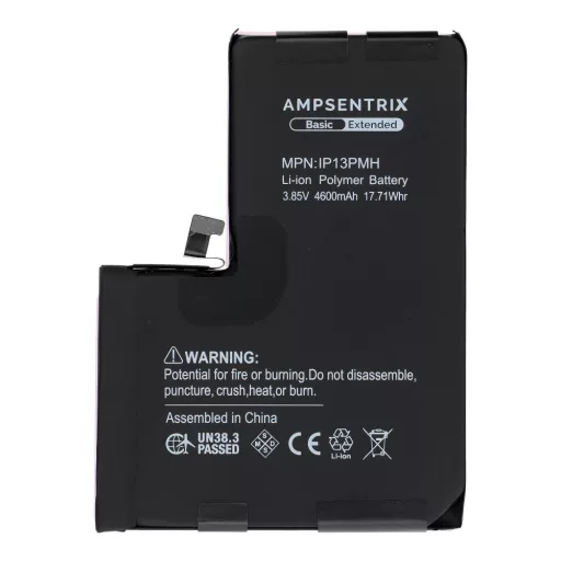 AmpSentrix Basic akkumulátor iPhone 13 Pro Max készülékhez (emelt kapacitás 4600 mAh)