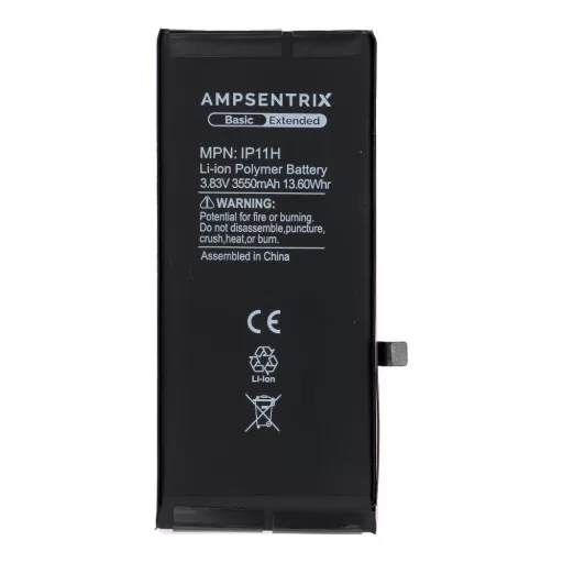 AmpSentrix Basic akkumulátor iPhone 11 készülékhez (emelt kapacitás 3550 mAh)