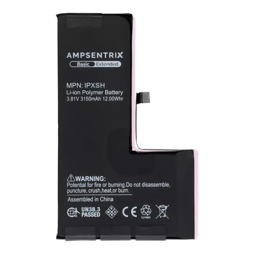 AmpSentrix Basic akkumulátor iPhone XS készülékhez (emelt kapacitás 3150 mAh)