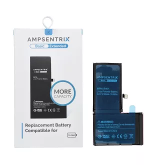   AmpSentrix Basic akkumulátor iPhone X készülékhez (emelt kapacitás 3150 mAh)