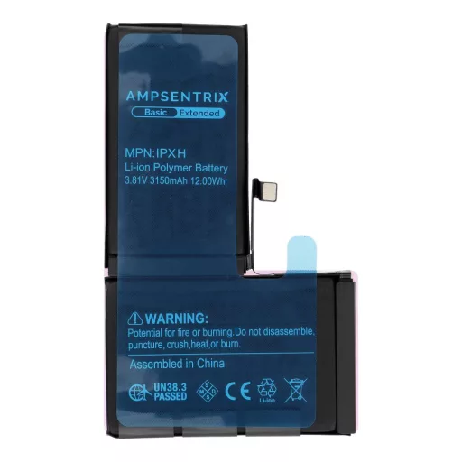 AmpSentrix Basic akkumulátor iPhone X készülékhez (emelt kapacitás 3150 mAh)