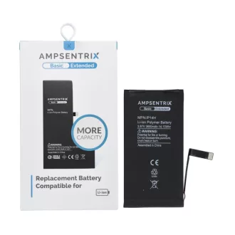   AmpSentrix Basic akkumulátor iPhone 14 készülékhez (emelt kapacitás 3650 mAh)