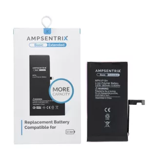   AmpSentrix Basic akkumulátor iPhone 15 készülékhez (emelt kapacitás 3600 mAh)