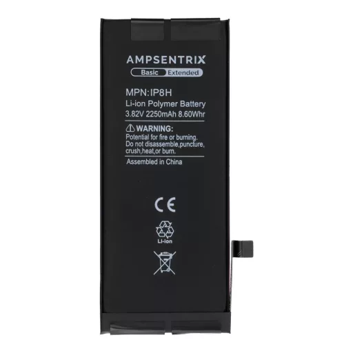 AmpSentrix Basic akkumulátor iPhone 8 készülékhez (emelt kapacitás 2250 mAh)