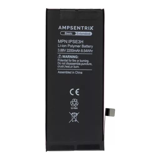 AmpSentrix Basic akkumulátor iPhone SE 2022 készülékhez (emelt kapacitás 2200 mAh)