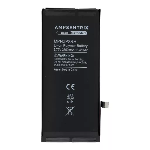 AmpSentrix Basic akkumulátor iPhone XR készülékhez (emelt kapacitás 3550 mAh)