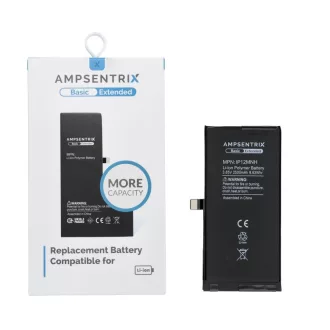   AmpSentrix Basic akkumulátor iPhone 12 Mini készülékhez (emelt kapacitás 2500 mAh)