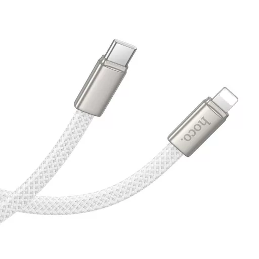 Hoco USB-C – Lightning töltőkábel X125 lapos PD 30W 1 m fehér
