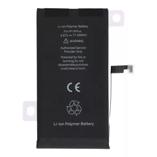 JCID programozható akkumulátor  iPhone 15 Plus 4650 mAh (emelt kapacitás)