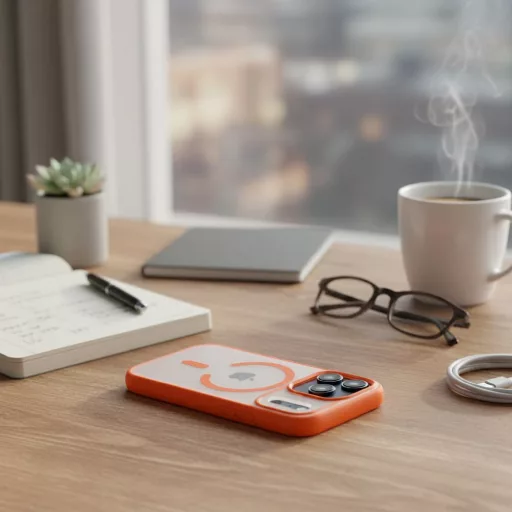 Flexline Mag Cover tok iPhone 17 PRO  Magsafe kompatibilis narancssárga