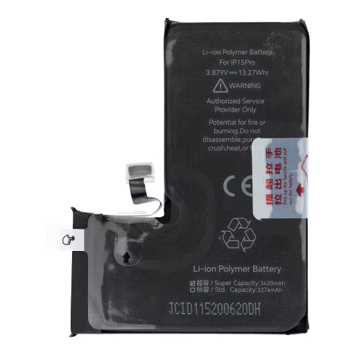 JCID Akkumulátor iPhone 15 Pro 3430 mAh (emelt kapacitás)
