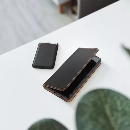 Smart Pro Leather bőrhatású flip tok SAMSUNG A37 5G fekete