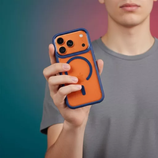 Roar Mag Bumper tok Magsafe kompatibilis  iPhone 15 sötétkék