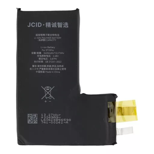 JCID Akkkumulátor BMS nélkül  iPhone 15 Pro (emelt kapacitás)