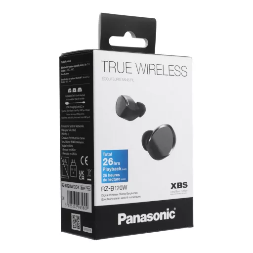 PANASONIC vezeték nélküli fülhallgató TWS (eXtra Bass System) RZ-B120WDE-K fekete