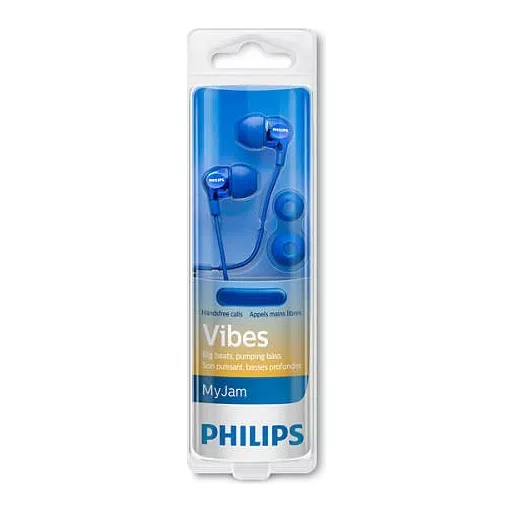 Philips vezetékes mikrofonos fülhallgató 3,5 mm jack SHE3705BL kék