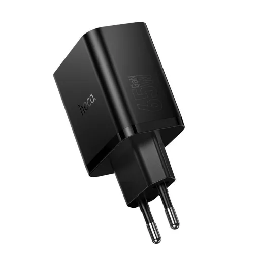 Hoco hálózati töltő 2×USB-C + USB-A QC3.0 PD 3A 65W N75 fekete