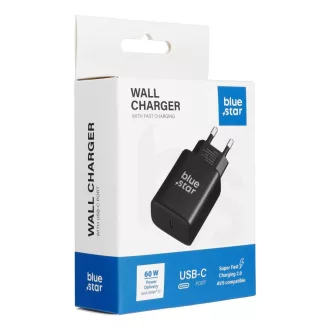   Blue Star USB-C AVS SFC2.0 3A 60W TFB-AVS-60W telefontöltő iPhone 17 Pro / Pro Max fekete