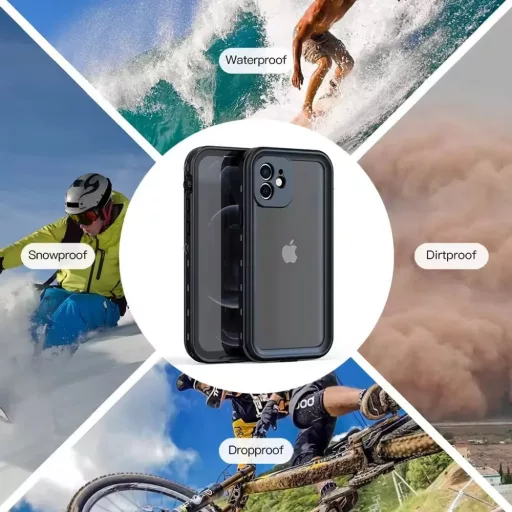 Shellbox DOT vízálló tok iPhone 12 fekete