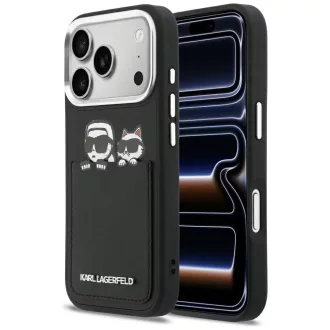   KARL LAGERFELD tok iPhone 17 Pro KLHCP17L6PCSPKCK (PU W/ K&C Print & Pocket) fekete