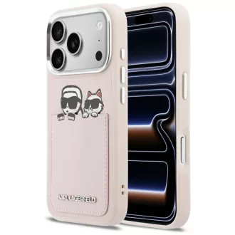   KARL LAGERFELD tok iPhone 17 Pro KLHCP17L6PCSPKCP (PU W/ K&C Print & Pocket) rózsaszín