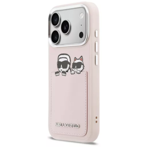KARL LAGERFELD tok iPhone 17 Pro KLHCP17L6PCSPKCP (PU W/ K&C Print & Pocket) rózsaszín