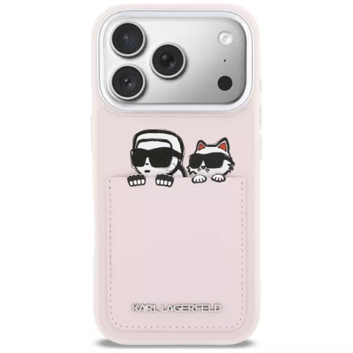 KARL LAGERFELD tok iPhone 17 Pro KLHCP17L6PCSPKCP (PU W/ K&C Print & Pocket) rózsaszín