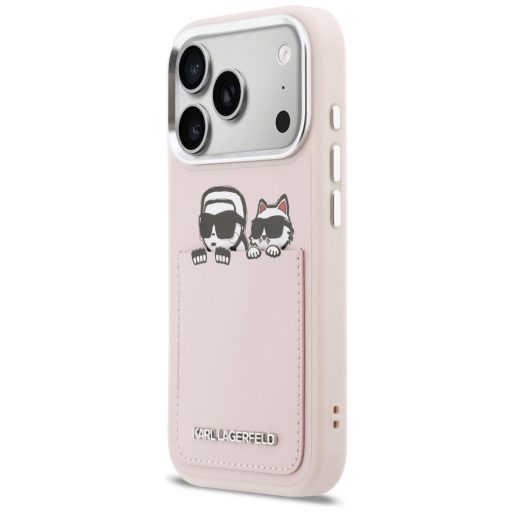 KARL LAGERFELD tok iPhone 17 Pro Max KLHCP17X6PCSPKCP (PU W/ K&C Print & Pocket) rózsaszín