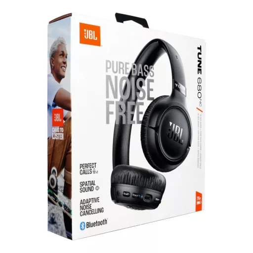JBL vezeték nélküli fejhallgató Tune 680NC fekete