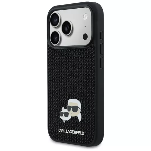 KARL LAGERFELD tok iPhone 17 Pro KLHCP17L6PRKCLK (Rhinestone W/ K&C PIN) fekete