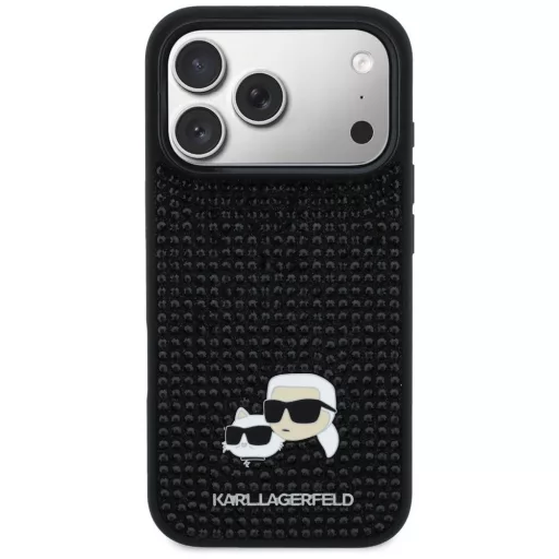 KARL LAGERFELD tok iPhone 17 Pro KLHCP17L6PRKCLK (Rhinestone W/ K&C PIN) fekete