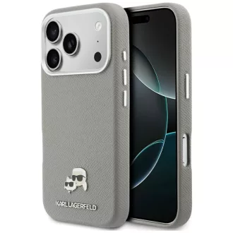   KARL LAGERFELD tok iPhone 17 Pro Magsafe kompatibilis KLHMP17L6PFKCLG (PU FW W/ K&C Head Pin) szürke