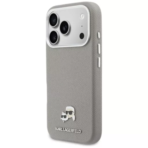 KARL LAGERFELD tok iPhone 17 Pro Magsafe kompatibilis KLHMP17L6PFKCLG (PU FW W/ K&C Head Pin) szürke