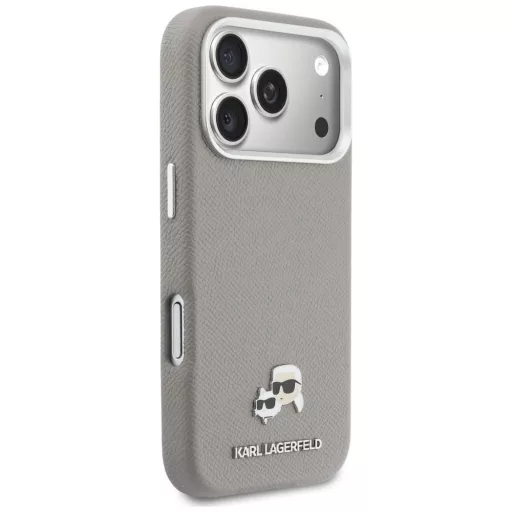 KARL LAGERFELD tok iPhone 17 Pro Magsafe kompatibilis KLHMP17L6PFKCLG (PU FW W/ K&C Head Pin) szürke