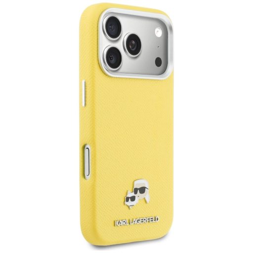 KARL LAGERFELD tok iPhone 17 Pro Magsafe kompatibilis KLHMP17L6PFKCLY (PU FW W/ K&C Head Pin) sárga