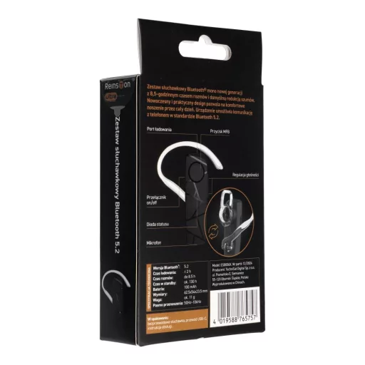 Reinston vezeték nélküli mono headset ESB006X fekete