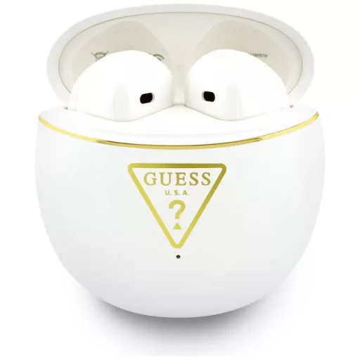 Guess TWS GUTWSA15HETH vezeték nélküli fülhallgató (Small Round Script Print) fehér
