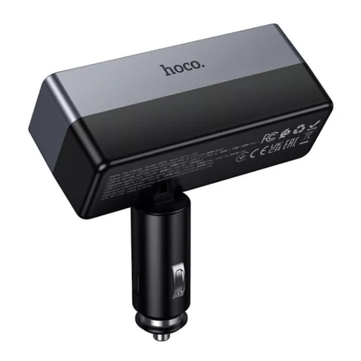 Autós töltő Hoco 1xUSB-A + 1xUSB-C + 2x szivargyújtó aljzat PD QC3.0 max 240W/24V Z65B fekete