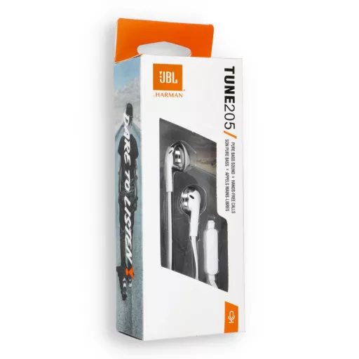 JBL T205 vezetékes fülhallgató jack 3,5 mm fehér