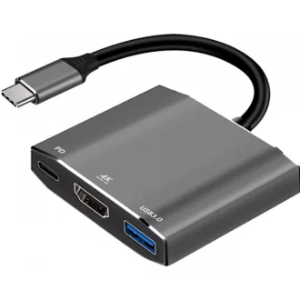 Adapter HUB 3in1 USB C ART OEM-C17 ezüst