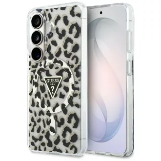   GUESS tok SAMSUNG S26 GUHMS26SHLEGTGLK (Magnetic IML Leopard Print Triangle) Fekete