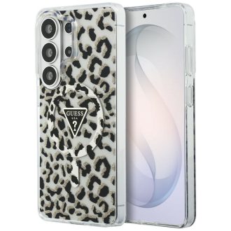   GUESS tok SAMSUNG S26 Ultra GUHMS26LHLEGTGLK (Magnetic IML Leopard Print Triangle) Fekete