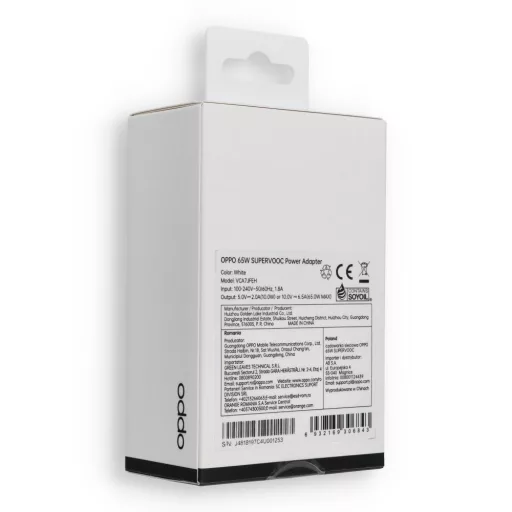 OPPO SuperVOOC original charger Type C VCA7JFEH 65W fehér blister