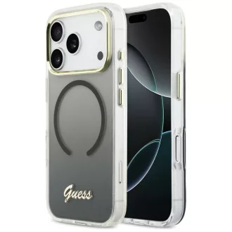   GUESS tok iPhone 17 Pro Magsafe kompatibilis GUHMP17L5HTGMCSK (IML Gradient Script Metal) Fekete