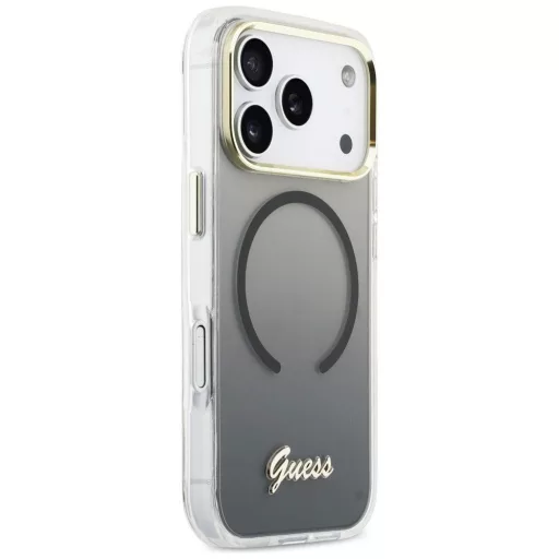 GUESS tok iPhone 17 Pro Magsafe kompatibilis GUHMP17L5HTGMCSK (IML Gradient Script Metal) Fekete