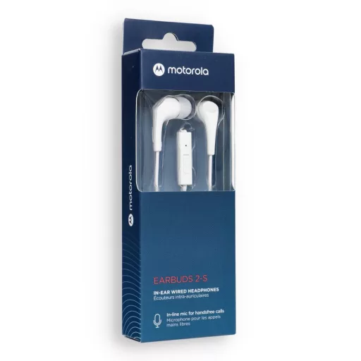 Motorola Ear Buds 2 vezetékes fülhallgató mikrofonnal jack 3,5 mm fehér