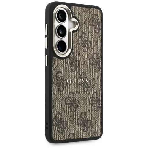 GUESS 4G Embossed Ring MagSafe kompatibilis tok Samsung S26 GUHMS26SP4MSEGCW barna