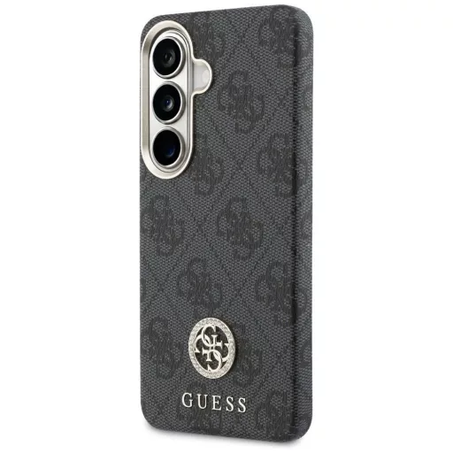 GUESS 4G Rhinestone Round Logo MagSafe kompatibilis tok Samsung S26 GUHMS26SP4GRMDEK fekete